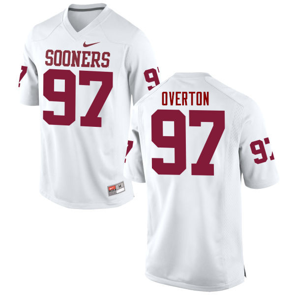 Men Oklahoma Sooners #97 Marquise Overton College Football Jerseys Game-White - Click Image to Close